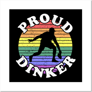 Retro LGBT Proud Dinker Pickleball Player Posters and Art